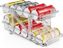 Soda Can Dispenser for Refrigerator Can Holders for Fridge,Adjustable Width Soda Can Organizer for Refrigerator,Drink Organizer for Fridge Suitable for Storage Cabinet and Pantry Clear (1 Pack)