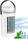 Portable Air Cooler Conditioner, Portable Evaporative Air Cooler USB Desktop Cooler with 2 Modes 3 Speeds and 7 Color Mood Light