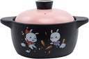 Casserole Clay Pot, Ceramic Cooking Pot, Heatresistant Ceramic Large Casserole,Crock Pot Soup Porridge Pot,Casserole For Gas Stove Cartoon Enamel Casserole(4.7L)
