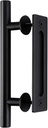 SEIDO Heavy Duty 12 Inches Pull and Flush Barn Door Handles Set, Large Rustic Two-Side Design, for Gates Garages Sheds Furniture, Black Powder Coated Finish, Round