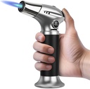 Sondiko Creme Brulee Torch, Butane Torch Lighter, Refillable Blow Torch with Adjustable Flame, Safety Lock for Soldering, Kitchen, Welding, Butane Gas Not Included
