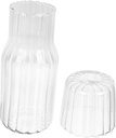 1Pc Vertical Grain Glass Water Kettle Desktop Storage Pitcher for Home Use for Cold Drinks Scented Tea and Fruit Tea High Borosilicate Glass Design