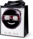 CafePress Total Solar Eclipse 04 08 202 Reusable Collapsible Grocery Bag