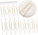 VOSAREA 12pcs Invisible W-Type Plate Hangers for Wall Display Heavy Duty Decorative Plate Hooks with Wall Mounting Accessories for Home Decor and Art Display
