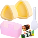 Onigiri Mold Triangle, 3 Pieces Musubi Press Mold Rice Ball Makers, Triangle Sushi Maker for Bento or Japanese Boxed Meal Musubi Press by HAGBOU (Beige)