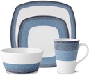 Noritake Colorscapes Layers Navy 4-Piece Square Place Setting, Service for 1