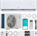18,000 BTU Split Air Conditioner, Split AC/Heating System 23 SEER Split-System Air Conditioner Inverter, Cools Rooms up to 1250 Sq. Ft, Mini Split A/C
