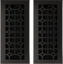 Imperial RG3404 Cast Iron Templar Decorative Floor Register, 4 x 10-Inch, Matte Black, 2 Pack