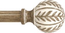 Boho Wood Curtain Rods for Windows 48 to 84 inch,1" Adjustable Heavy Duty Window Curtain Rod with Imitation Wood Grain Finials,Rustic Decorative Drapery Rods Set,Size:36-88'',Weathered Wood