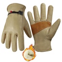 Leather Winter Work Gloves Multipurpose Heated Adjustable Wrist for Construction Tools & Home Improvement Brown M