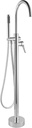 AKDY Stand Alone Tub Filler with Floor Mount – Freestanding 39in Tub Faucet – Single Handle Chrome Finish Shower – Easy Installation – Modern Minimalist Design – Sturdy and Durable – Includes Diverter