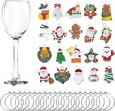30 pcs / 20 pcs Wine Glass Charms, Zinc Alloy Christmas Themed Goblet Drink Markers Tags with Buckle Design for Christmas Wine Cocktail Champagne Tasting Party Favors Supplies Gifts