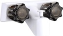 Mobile RVTub two-function bathtub shower faucet Valve Diverter Smoked Acrylic Knobs (White)