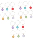 PRETYZOOM 3sets Colorful Drink Cup Markers with Crystal Charm Design Eye Catching Wine Tags for Parties Reusable Wine Goblet Sign for Home Bar and Events 6pcs*3