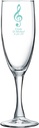 Personalized Color Printed Champagne Flute - Musical Note - Robins Egg Blue - 12 pack