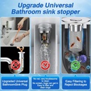 Bathroom Sink Stopper Hair Catcher, Universal Drain Filter with Hair Strainer, Universal Bathroom Sink Drain Pop Up Stopper for US Stainless Steel Floor Drain Filter (1PCS)