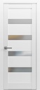 Pantry Kitchen Lite Door with Hardware | Quadro 4113 White Silk with Frosted Opaque Glass | Single Panel Frame Trims | Bathroom Bedroom Sturdy Doors -24" x 84"