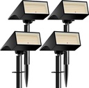 Koicaxy Solar Lights Outdoor Waterproof 4 Pack IP65, 100 LEDs 4 Light Modes, Higher Charging Efficiency, Auto On/Off Solar Landscape Spotlights for Garden Decor Yard Pathway Patio - Warm White
