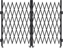 VEVOR Double Folding Security Gate, Lockable Scissor Gate with 360° Swivel Casters, Outdoor Barricade Steel Retractable Gates, for Entry Security, Garage, Warehouse & Pool, 129.92 x 63.19 in (W x H)