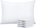 NTBAY Queen Pillowcase Set - 4 Pack Brushed Microfiber 20x30 Pillowcases - Soft, Wrinkle-Free, Fade-Resistant, Stain-Resistant, White Pillowcases with Envelope Closure - 20x30 Inches, White