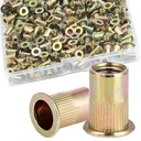 220Pcs M3 Rivet Nuts, Metric Zinc Plated Finish Carbon Steel Flat Head Threaded Insert Nutsert Kit