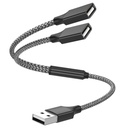 USB Y Splitter 1 in 2 Out 1Ft/30cm, USB Male to 2 Female Cable for PC/Laptop/MacBook/Keyboard/PS4/PS5/Flash Drive/LED Etc.(Black)