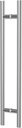 Ranbo Ladder Style 18" Push Pull Door Handle,300mm (11-13/16 inch) CTC,Heavy Duty 1.2mm Thick 304 Stainless Steel Double Sided Handle For Barn Front Wood Shower Commercial Entrance Door,Brushed Nickel