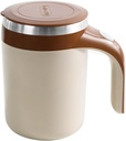 Automatic Mixing Coffee Mug Rotating Cute Mixing Cup for Office/Kitchen/Travel/Tea/Hot Chocolate/Milk 13 oz/380 ml, Brown