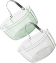 2Pcs Wall Mount Hanging Storage Baskets Pet Bathroom Organizers for Toiletries Kitchen Gadgets Easy Installation Clutter Transparent