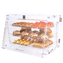 Commercial Countertop Bakery Display Case, 3-Tier Pastry Display Case, Acrylic Bakery Display Box for Bread, Cookie Cupcake 22.2" x 17.5" x 16"