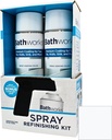 Bathworks Bathtub Refinishing Kit (WHITE); 2 Spray Cans; for Tub, Tile, & More; 32oz of Resin Paint; 24-hour dry time; with bonus comfort grip