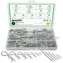 313 Pcs Stainless Steel Cotter Pins Assortment Kit, 13 Sizes Cotter Pins & R Clips Cotter Pin Set, Hairpin Cotter Pin Set, Hitch Pin Clips Set for Hitch Pin Lock Systems