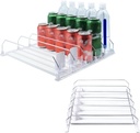 Tunable Drink Organizer, Spring Loaded Beverage Dispenser Refrigerator Rack for Home Kitchen Office (White)