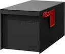 Adoorn Post Mount Mailboxes, 9.5 x 9.5 x 19.5 (HxWxD) Large, Galvanized Steel Modern Mailbox, for Daily Letters, Magazines and Packages, Weatherproof with Front Access Door - Black