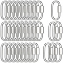 100PCS 2.36 Inches Quick Links, M6 Screw Chain Links Heavy Duty Chain Links, 1/4" Galvanized Steel Locking Carabiners for Connecting Hammock, Key Chain, Pet Leash,Gym,Camping,875 Lbs Capacity