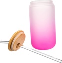 16oz Capacity Glass Cup with Straw Gradient Borosilicate Glass Tumbler for Milk and Juice Stylish Drinkware for Home Coffee Shops and Gifts