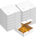 Ireer 50 Pcs mini Pizza Boxes 6.3 x 6.3 x 1.97'' Kraft Corrugated Pizza Boxes Cardboard Boxes Takeaway Mailing Shipping Storage Boxes for Pizza Cake Cookies Food(White)