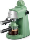 Espresso Machine, 3.5Bar Espresso and Cappuccino Machine with Fast Heating Function, 1-4 Cups Coffee Maker with Milk Frothing Function and Steam Wand (Green)