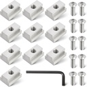 RED WOLF Thread 3/8"-16 T-Slot Nut Button Socket Cap Screw 10 Pack for Toyota Tundra Tacoma Pickup Truck Cargo Bed Rail Deck Cleat Rack Trail 304 Stainless Steel Tie Down w/Wrench