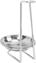 Stainless Steel Spoon Rest, Vertical Soup Ladle Holder Cooking Spoon Holder Cooking Utensils Holder Cooking Utensils Stand for Home Restaurant (Silver with 1 Plate)