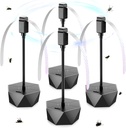 Fly Fans for Tables, Fly Repellent Fan Outdoor Indoor Keep Flies Away, Fly Repellent Fans for Tables with Holographic Blades for Picnic, Party, Restaurant, Kitchen, and BBQ, 4 Pack Black
