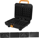 1set Waffle Maker Multi-function Sandwich and Waffle Machine for Breakfast Compact and Portable Design Non-stick Plates Kitchen Accessory for Home Cooking