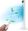 COSTWAY Tower Fan, 42-Inch Portable 80 Degrees Oscillating Fan with Remote, Smart Control Panel, 3 Wind Modes, 12H Timer, Quiet Bladeless Fan for Living Room, Bedroom, Kitchen, Office (White)