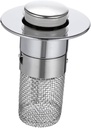 Push-Type Bathroom Sink Stopper with Hair Catcher - Upgraded Drain Filter for Clog Prevention - ABS & Stainless Steel Construction - Fits Standard Basin Drains