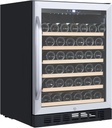 24 in Wine Cooler Refrigerator - 46 Bottle Capacity, Stable Temperature Control, Digital Control Panel, Stainless Steel & Tempered Glass, Safety Lock