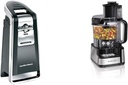 Hamilton Beach (76606ZA) Smooth Touch Electric Automatic Can Opener with Easy Push & Stack & Snap Food Processor and Vegetable Chopper, BPA Free, Stainless Steel Blades