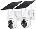 SEHMUA 2K Solar Security Cameras Wireless Outdoor, 2 Pack 360° View Pan/Tilt WiFi Security Camera Outside with Color Night Vision,Easy to Install, PIR Alarm, 2-Way Audio
