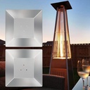 elysia Patio Heater Reflector Shield,Pyramid Patio Heater Replacement Top with 3 Pre-Drilled Square Propane Heater Reflector Shield Holes Distance 2.48" for 4-Sided Glass Tube Patio Heaters(2 PACKS)