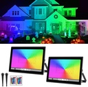 T-SUN RGB Led Flood Light 100W,Outdoor Flood Light 1000W Equivalent 10000Lm Christmas Light Color Changing Led Stage Lights IP66 Waterproof Landscape Lights with Remote Outdoor for Garden Yard