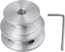 Mxfans 40x30x8MM Silver Aluminum 2-Step Groove Fixed Bore Pulley with Wrench for Motor Shaft